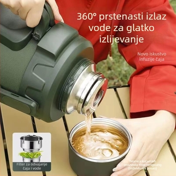 Muški čajnik za vodu od nehrđajućeg čelika za putovanja i putovanja, za muške, s natpisom, ekstra debeli, niski, 316, čajnik za vodu velikog kapaciteta, Qihu