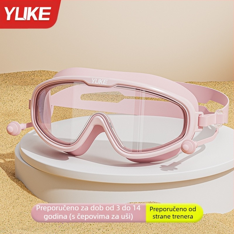 Dječje naočale za plivanje velikog okvira, HD, vodootporne, protiv zamagljivanja, za dječake, profesionalne kape za ronjenje, naočale za plivanje, odijelo, naočale za plivanje za djevojčice.