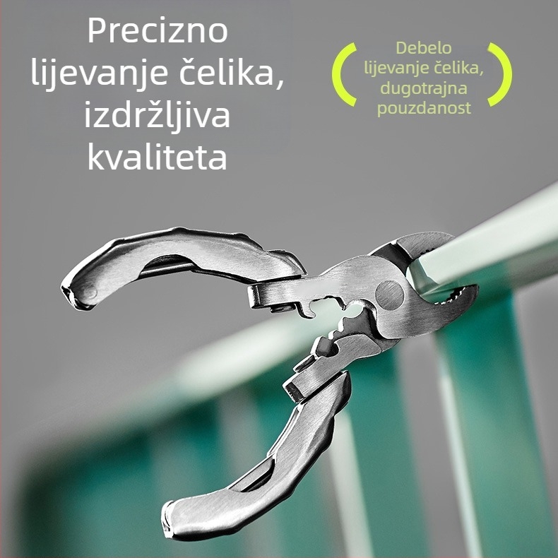 Internet celebrity mini multifunkcionalna kliješta s kornjačom od nehrđajućeg čelika 9 u 1 višenamjenska kliješta odvijač prijenosni EDC alat otvarač za boce