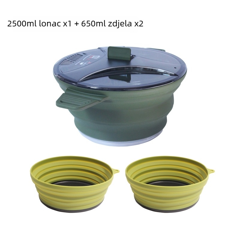 Odijelo za piknik na otvorenom, zdjela za kampiranje, prijenosna zdjela, oprema za tavu, prijenosno odijelo za kampiranje