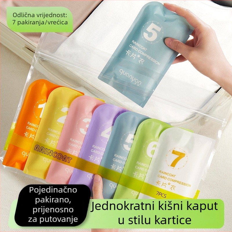 Jednokratni kabanica za odrasle, zadebljana prijenosna kartonska kabanica za djecu, vanjska turistička slikovita vodootporna kompresijska kabanica