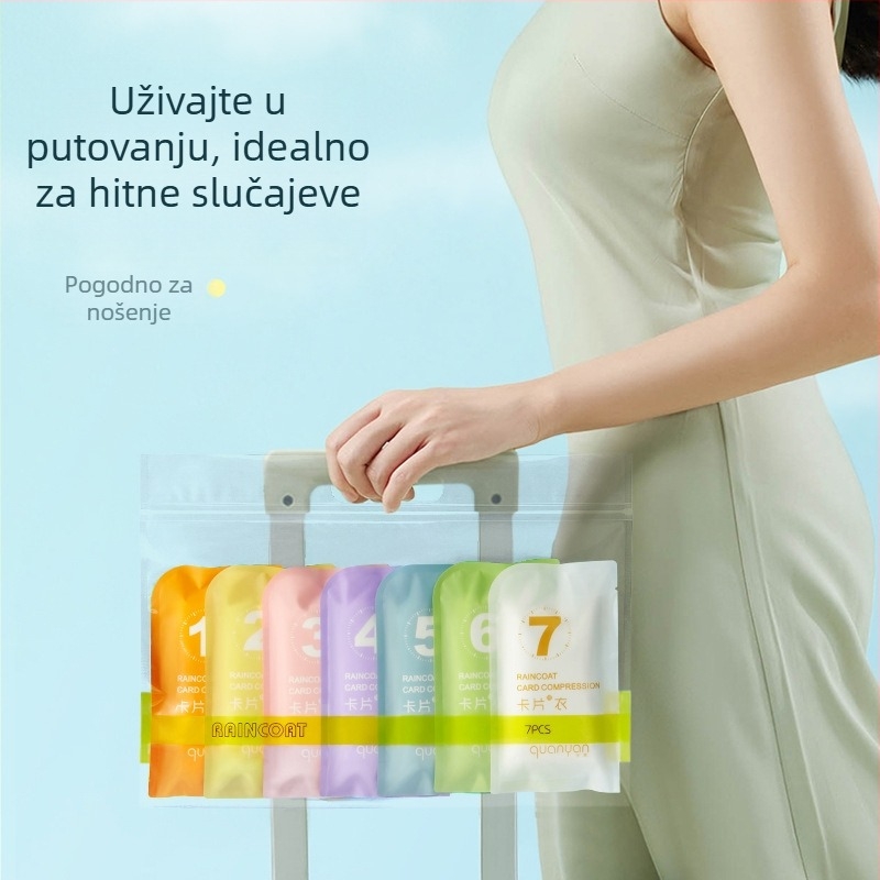 Jednokratni kabanica za odrasle, zadebljana prijenosna kartonska kabanica za djecu, vanjska turistička slikovita vodootporna kompresijska kabanica