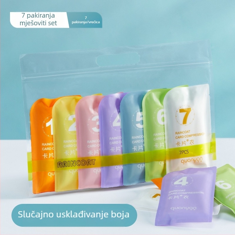 Jednokratni kabanica za odrasle, zadebljana prijenosna kartonska kabanica za djecu, vanjska turistička slikovita vodootporna kompresijska kabanica