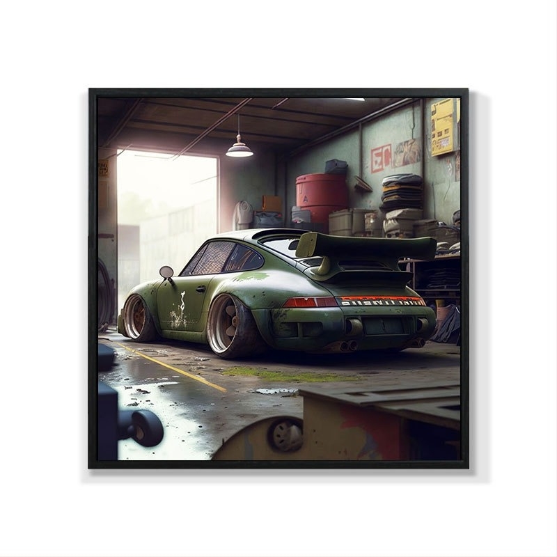 Retro slika automobila, viseća slika, uljani poster, Cyberpunk sportski automobilski klub, zidna dekoracija, slika bara, e-sportski mural