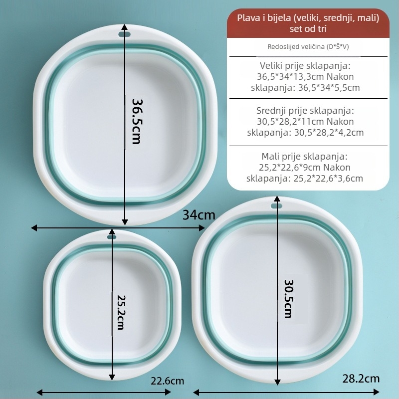 Sklopivi umivaonik, prijenosni putni umivaonik za studentski dom, umivaonik za bebe, veliki i srednji, mali plastični umivaonik