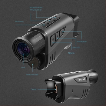 Preporučeni vanjski uređaj za noćno gledanje visoke razlučivosti s jednom cijevi, pogodan za promatranje divljih životinja noćnim vidom u provedbi zakona