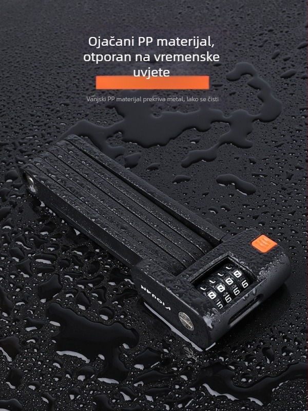 Biciklistička protuprovalna sklopiva brava za brdski bicikl, vodootporna protiv hrđe, legirani čelik, četveroznamenkasta kodna brava, oprema za vožnju cestovnog bicikla