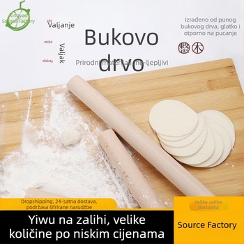 Valjak za kućanstvo od punog drva Valjak za oklagiju od neljepljivog materijala od ebanovine, oklagiju za knedle, kuhinju na veliko