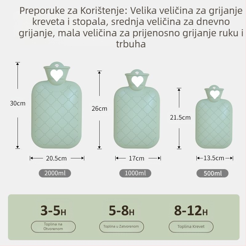 Vrećica s toplom vodom, punjiva, grijač za ruke, otporna na eksploziju, uklonjiva i periva, topli pojas za bebe, topli i hladni pojas za menstruaciju, topli pojas za trbuh