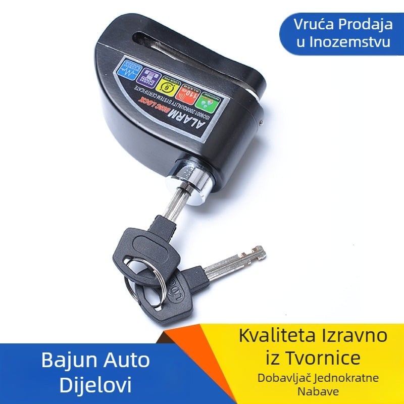 Protuprovalna brava za motocikl s disk kočnicom, super B razina, cilindar brave s alarmom za skuter, izdržljiv, tih, robustan i prijenosan