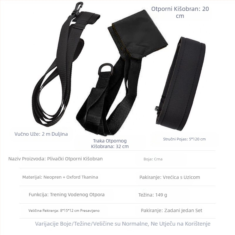 Podesivi kišobran za plivanje s otporom protiv proklizavanja, za djecu i odrasle, slobodni stil, podvodni otpor, oprema za trening izdržljivosti