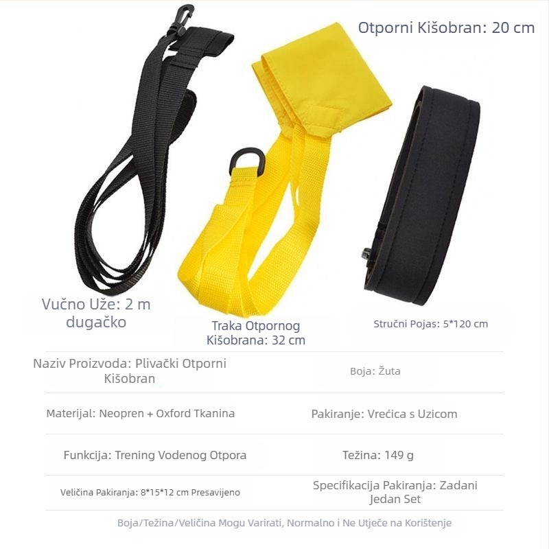 Podesivi kišobran za plivanje s otporom protiv proklizavanja, za djecu i odrasle, slobodni stil, podvodni otpor, oprema za trening izdržljivosti