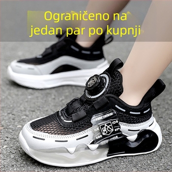 Muške cipele, mrežaste cipele, prozračne, mrežaste, ljetne, nove dječje sportske cipele za srednji i veliki dječji uzrast, s izdubljenim muškim cipelama za tate