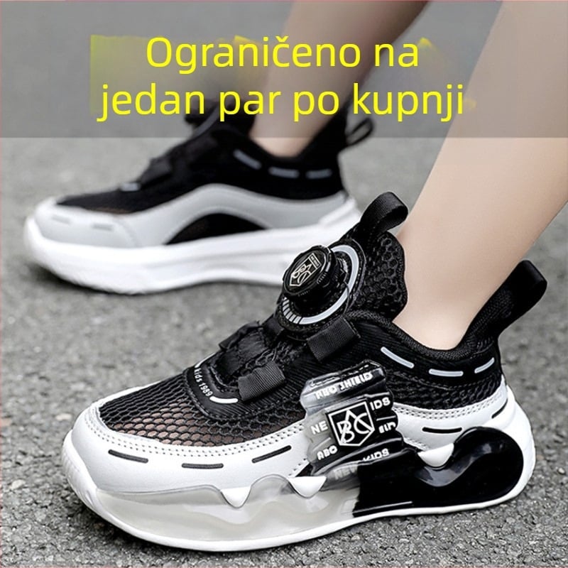 Muške cipele, mrežaste cipele, prozračne, mrežaste, ljetne, nove dječje sportske cipele za srednji i veliki dječji uzrast, s izdubljenim muškim cipelama za tate