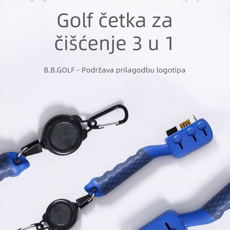 Nova četka za čišćenje golf palica proizvođača, dvostrana višenamjenska prijenosna četka s prstenom za zatezanje, pribor za golf
