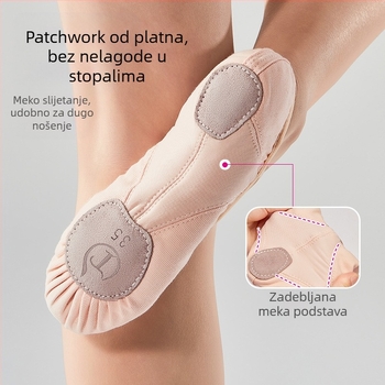 Plesne cipele s mekim potplatom za djecu, platnene cipele za vježbanje, šivanje joge, cipele za ples za odrasle, baletne cipele za vanjsku trgovinu