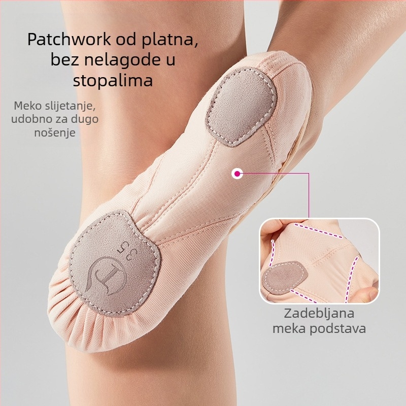 Plesne cipele s mekim potplatom za djecu, platnene cipele za vježbanje, šivanje joge, cipele za ples za odrasle, baletne cipele za vanjsku trgovinu