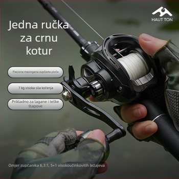 Hao Dun Black Thunder Strong Water Drop Wheel Light Thunder Heavy Thunder Universal 7KG Braking Force Single Rocker 51 Luya Fishing Wheel