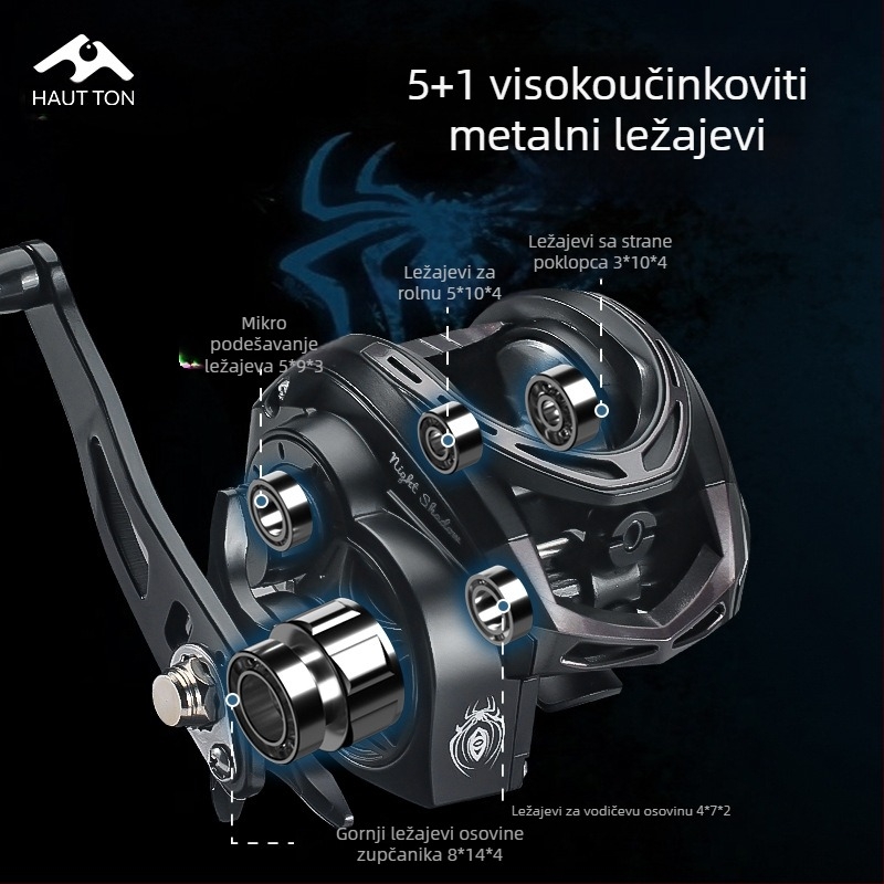 Hao Dun Black Thunder Strong Water Drop Wheel Light Thunder Heavy Thunder Universal 7KG Braking Force Single Rocker 51 Luya Fishing Wheel