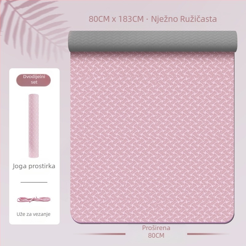 Zhenle djevojačka posebna prostirka za jogu, neklizajuća, zadebljana i proširena, za sportski ples, zvučno izolirana, apsorpcijska prostirka za fitness