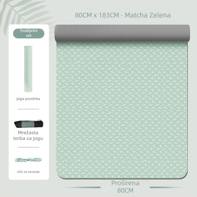 Zhenle djevojačka posebna prostirka za jogu, neklizajuća, zadebljana i proširena, za sportski ples, zvučno izolirana, apsorpcijska prostirka za fitness