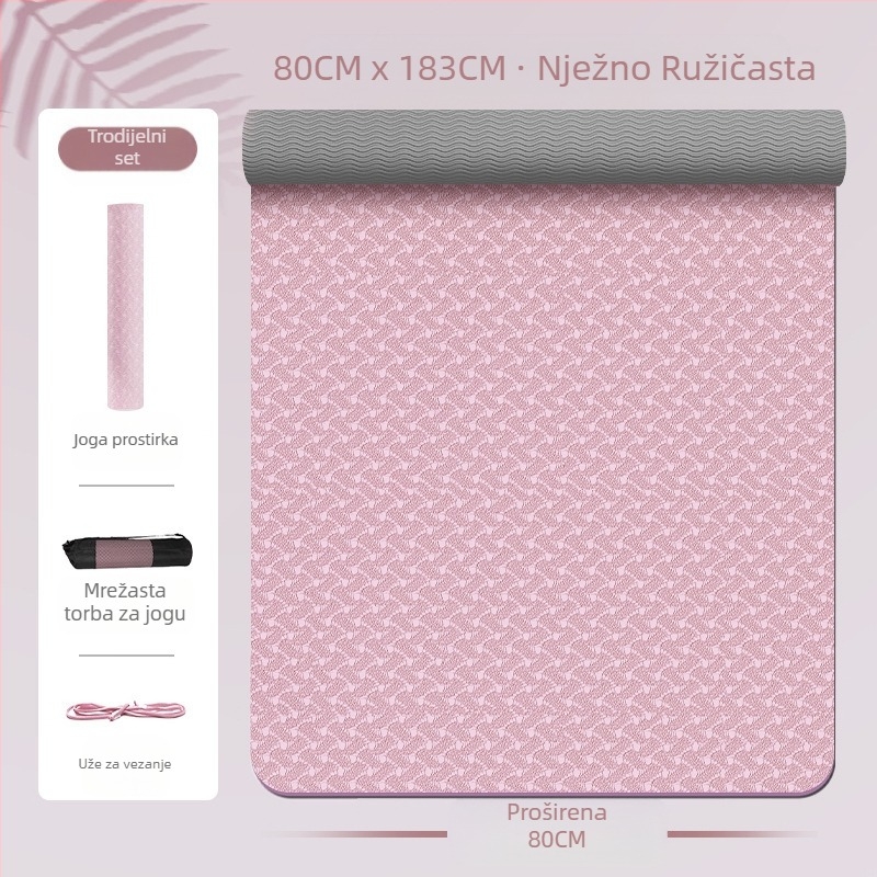 Zhenle djevojačka posebna prostirka za jogu, neklizajuća, zadebljana i proširena, za sportski ples, zvučno izolirana, apsorpcijska prostirka za fitness