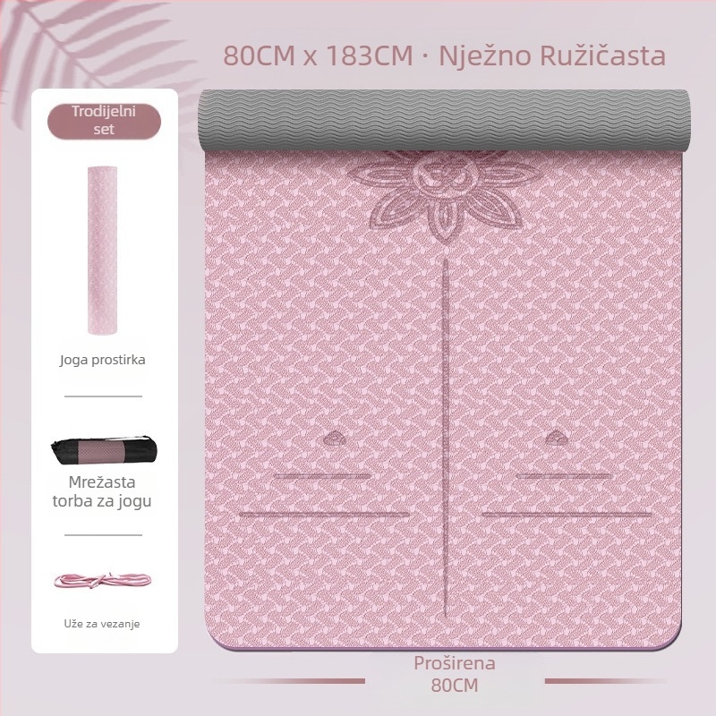 Zhenle djevojačka posebna prostirka za jogu, neklizajuća, zadebljana i proširena, za sportski ples, zvučno izolirana, apsorpcijska prostirka za fitness