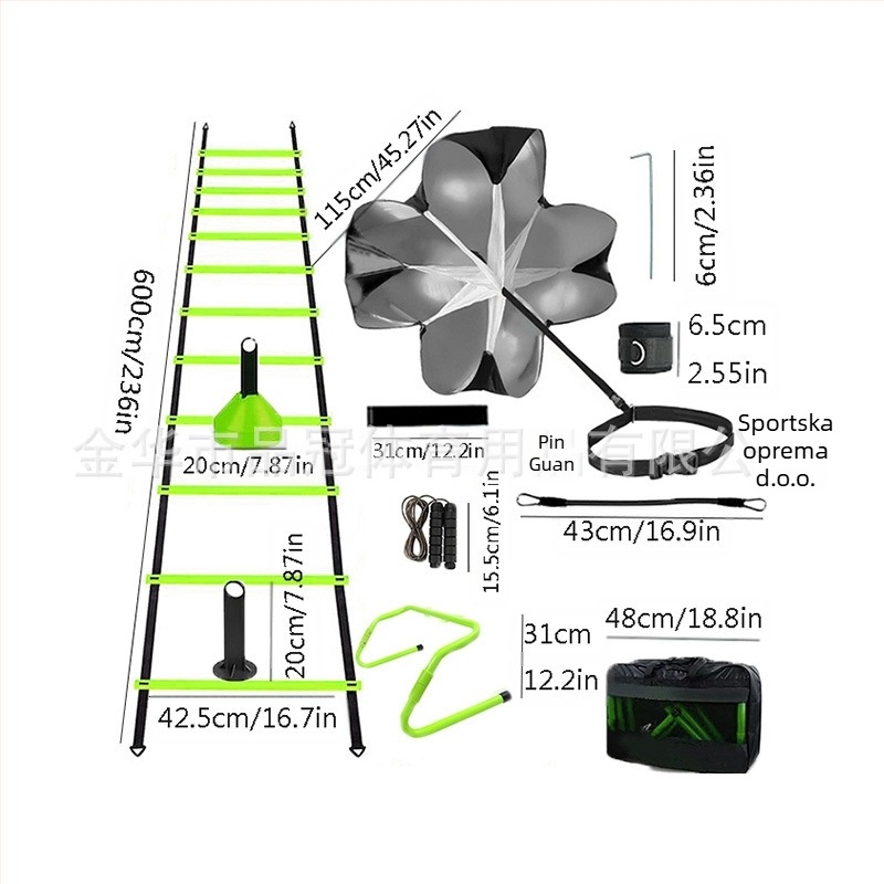 Nogometni trening Agile Ladder Logo Disc Resistance Umbrella Mekano odijelo Skakanje Lattice Agile Ladder Lestve od užeta Trening odijelo