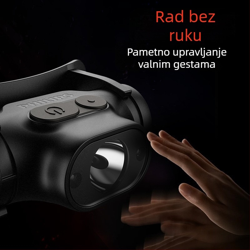 Prekogranična Philips Sfl1851 ultralagana pametna senzorska svjetiljka za glavu, za vanjsku upotrebu, planinarenje, kampiranje, Patrol svjetiljka za glavu