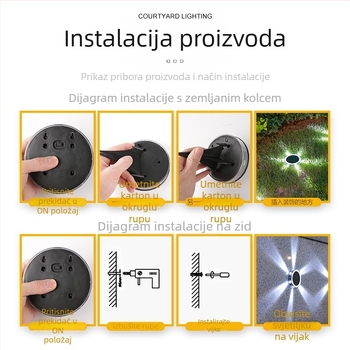 Solarna LED podzemna svjetiljka za vanjsku upotrebu, vodootporna plastična vrtna dekoracija, uzemljena svjetiljka, travnjak, krajolik, ukopana svjetiljka, super svijetla
