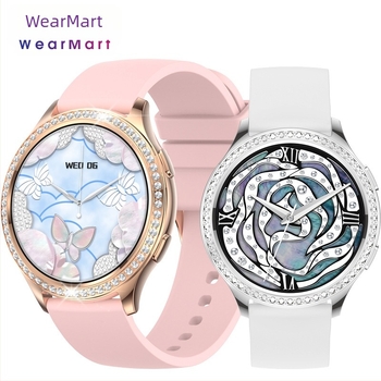 Lagani luksuzni ženski dijamantni AK53 pametni sat 1,32 inča Bluetooth poziv otkucaji srca zdravi sportski prekogranična vanjska trgovina japanski