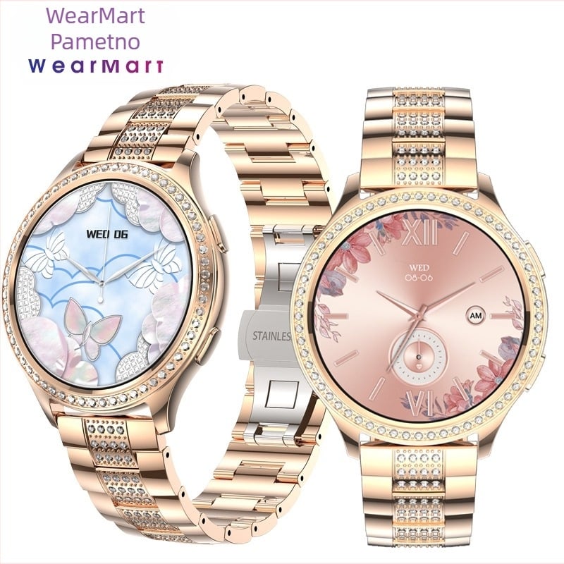 Lagani luksuzni ženski dijamantni AK53 pametni sat 1,32 inča Bluetooth poziv otkucaji srca zdravi sportski prekogranična vanjska trgovina japanski