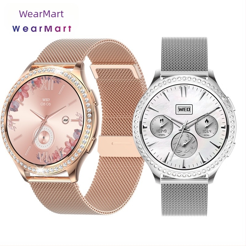 Lagani luksuzni ženski dijamantni AK53 pametni sat 1,32 inča Bluetooth poziv otkucaji srca zdravi sportski prekogranična vanjska trgovina japanski