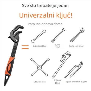 Višenamjenski podesivi ključ, univerzalni alat, kliješta za samoblokiranje, kupaonska vodovodna cijev, veliki otvor, ušteda rada