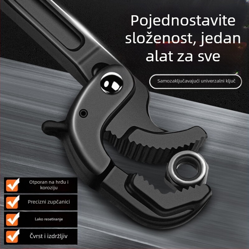 Višenamjenski podesivi ključ, univerzalni alat, kliješta za samoblokiranje, kupaonska vodovodna cijev, veliki otvor, ušteda rada