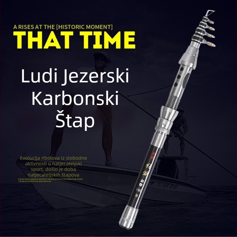 Fisherman Bang Mini štap za pecanje s daljinskim upravljanjem Super tvrdi kratki dio štapa za morski ribolov s karbonskim bacanjem, kompletan set štapova za morski ribolov