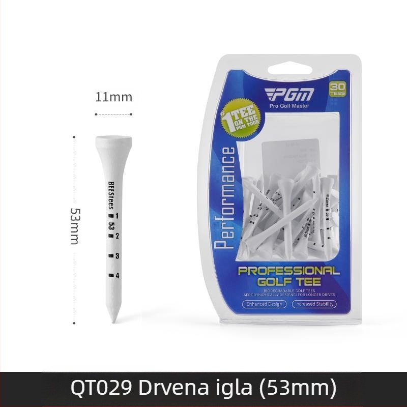 Pgm drveni tee za golf s podesivim visinskim šiljcima, oznaka dubine za golf ljestve, potpora za lopticu