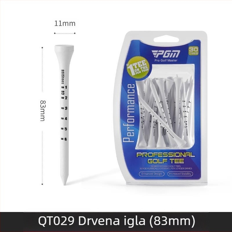 Pgm drveni tee za golf s podesivim visinskim šiljcima, oznaka dubine za golf ljestve, potpora za lopticu