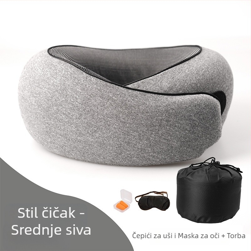 Prekogranični Amazon veleprodaja memorijske pjene visoke kvalitete jastuk u obliku slova U može se pohraniti jastuk u obliku slova U za vrat putovanja zrakoplov jastuk za spavanje