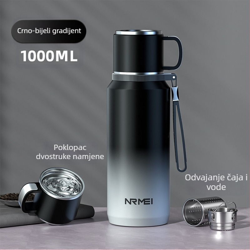 Termos šalica velikog kapaciteta za muškarce, od nehrđajućeg čelika 316, 24, nova velika promocija, ograničena zimska pirjana, zagušljiva, čajnik za odvajanje vode