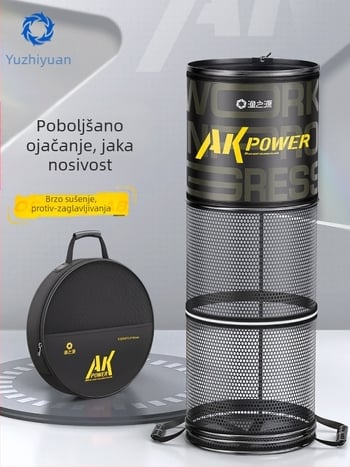Izvor ribolova AK serije za zaštitu riba, posebna ribarska mreža za ribolov u divljini, zadebljana mreža za zaštitu riba koje se brzo suši, utovaruje crnu jama s ribom