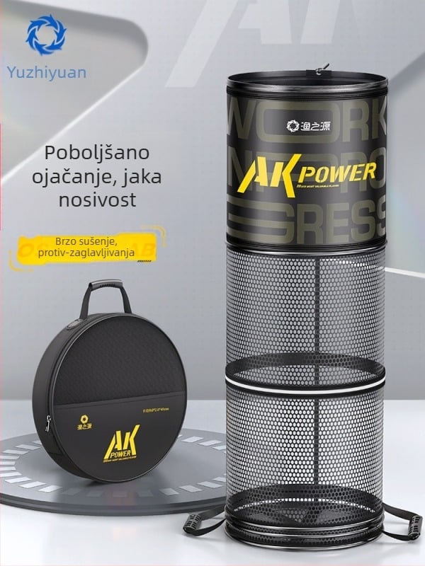 Izvor ribolova AK serije za zaštitu riba, posebna ribarska mreža za ribolov u divljini, zadebljana mreža za zaštitu riba koje se brzo suši, utovaruje crnu jama s ribom