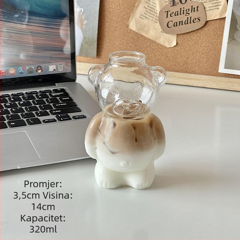 Ins Internet Celebrity Restaurant Bear Cup Cafe Cafe Slatka crtana staklena kreativna šalica Cafe Sok Cafe Milk Cafe