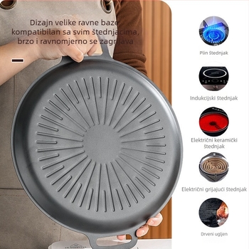 Kamena Maifan roštilj tava u korejskom stilu s uzorkom sunca, fizička neprianjajuća tava za roštilj za indukcijsko kuhalo, kasetnu peć, vanjsku tavu za roštilj