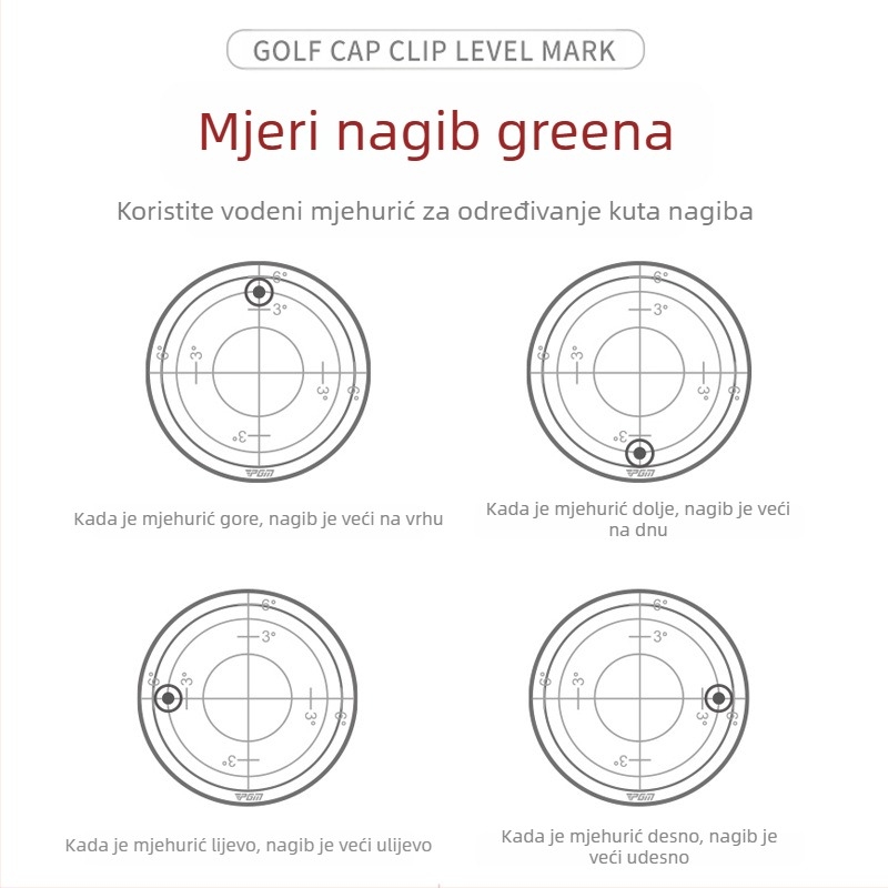 Pgm golf pribor Libela za kopču za šešire Magnetna kopča za šešire Oznaka za loptice Izravna prodaja iz tvornice
