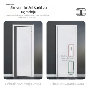 Skrivena križna šarka od legure cinka s ravnim šarkama šarka za blagovaonski stol sklopiva vrata blagovaonskog stola ormarić skrivena šarka veleprodaja