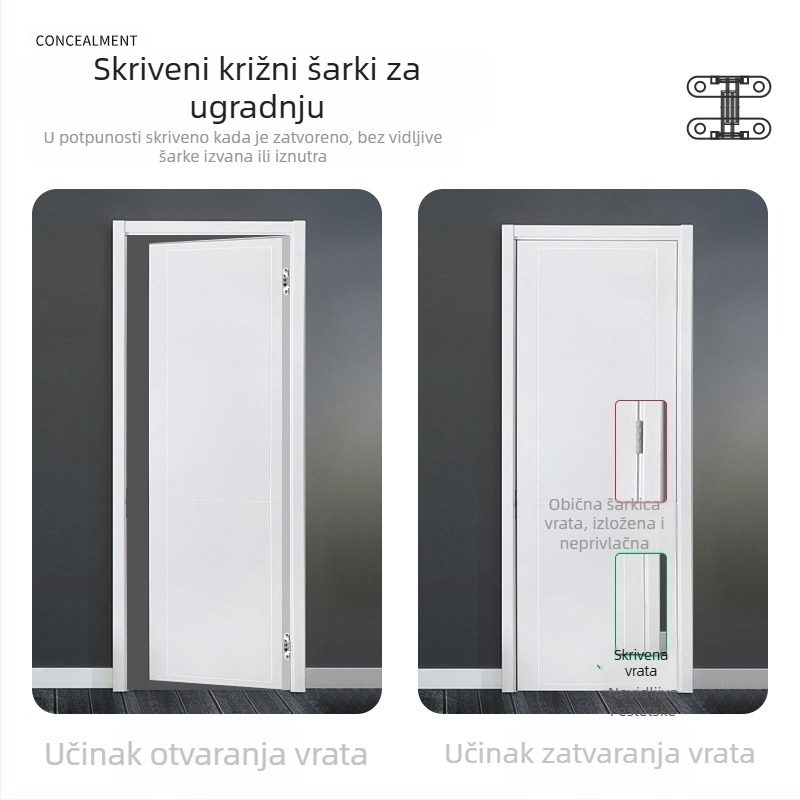 Skrivena križna šarka od legure cinka s ravnim šarkama šarka za blagovaonski stol sklopiva vrata blagovaonskog stola ormarić skrivena šarka veleprodaja