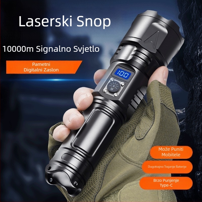 Prekogranična aluminijska legura LED jako svjetlo punjiva vanjska svjetiljka sigurnosni čekić kućna višenamjenska prijenosna svjetiljka