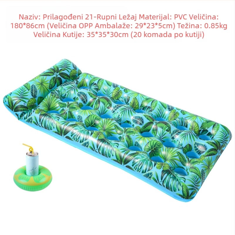 Napuhavanje za odrasle, plutajuća i odvodna viseća ležaljka, plutajući krevet s crtanim životinjama, plutajući nosač s jednorogom, prsten za plivanje za odrasle