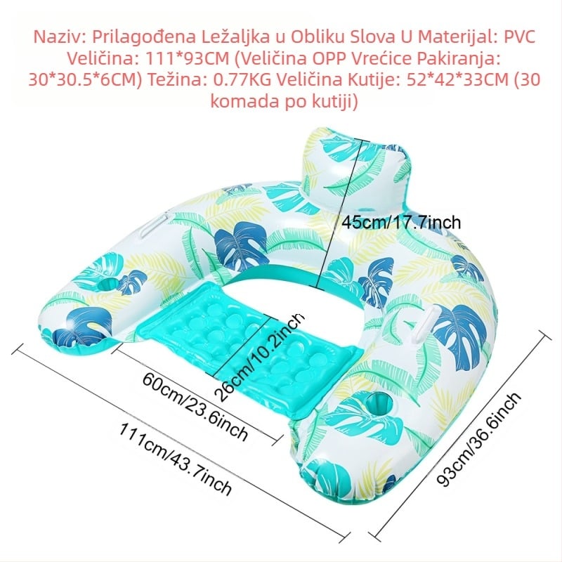 Napuhavanje za odrasle, plutajuća i odvodna viseća ležaljka, plutajući krevet s crtanim životinjama, plutajući nosač s jednorogom, prsten za plivanje za odrasle